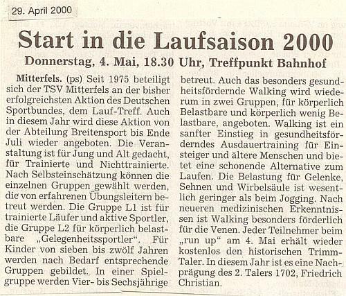 2000 4 29 Lauftreff Eroeffnung